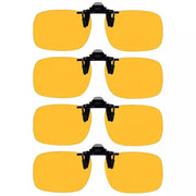 eyekeeper.com 4 Pack Polarized Clip on Flip up Night Driving Glasses JQ3 (58MMX40MM) Sunglasses Goldenrod Yellow-4pcs