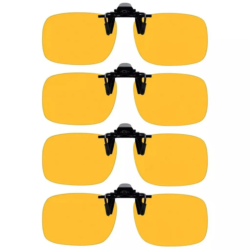eyekeeper.com 4 Pack Polarized Clip on Flip up Night Driving Glasses JQ3 (58MMX40MM) Sunglasses Goldenrod Yellow-4pcs