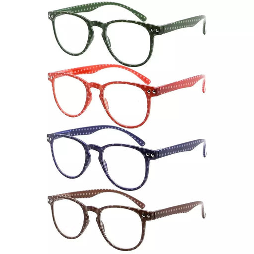 eyekeeper.com 4 Pack Polka Dots Pattern Reading Glasses R060P Eyeglasses White Smoke 4 Pairs Mix / +0.50,4 Pairs Mix / +0.75,4 Pairs Mix / +1.00,4 Pairs Mix / +1.25,4 Pairs Mix / +1.50,4 Pairs Mix / +1.75,4 Pairs Mix / +2.00,4 Pairs Mix / +2.25,4 Pairs Mix / +2.50,4 Pairs Mix / +2.75,4 Pairs Mix / +3.00,4 Pairs Mix / +3.50,4 Pairs Mix / +