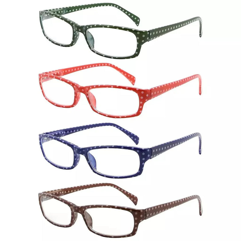 eyekeeper.com 4 Pack Polka Dots Pattern Temple Reading Glasses RT1803PB Eyeglasses White Smoke 4 Pairs Mix / +0.50,4 Pairs Mix / +0.75,4 Pairs Mix / +1.00,4 Pairs Mix / +1.25,4 Pairs Mix / +1.50,4 Pairs Mix / +1.75,4 Pairs Mix / +2.00,4 Pairs Mix / +2.25,4 Pairs Mix / +2.50,4 Pairs Mix / +3.00,4 Pairs Mix / +3.50,4 Pairs Mix / +4.00