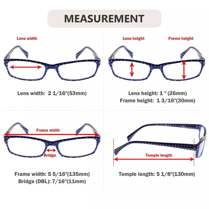 eyekeeper.com 4 Pack Polka Dots Pattern Temple Reading Glasses RT1803PB Eyeglasses White Smoke 4 Pairs Mix / +0.50,4 Pairs Mix / +0.75,4 Pairs Mix / +1.00,4 Pairs Mix / +1.25,4 Pairs Mix / +1.50,4 Pairs Mix / +1.75,4 Pairs Mix / +2.00,4 Pairs Mix / +2.25,4 Pairs Mix / +2.50,4 Pairs Mix / +3.00,4 Pairs Mix / +3.50,4 Pairs Mix / +4.00