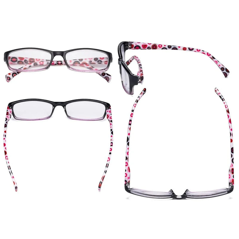 eyekeeper.com 4 Pack Polka Dots Rectangle Reading Glasses RT1803P Eyeglasses White Smoke 4 Pairs Mix / +0.50,4 Pairs Mix / +0.75,4 Pairs Mix / +1.00,4 Pairs Mix / +1.25,4 Pairs Mix / +1.50,4 Pairs Mix / +1.75,4 Pairs Mix / +2.00,4 Pairs Mix / +2.25,4 Pairs Mix / +2.50,4 Pairs Mix / +2.75,4 Pairs Mix / +3.00,4 Pairs Mix / +3.50,4 Pairs Mix / +