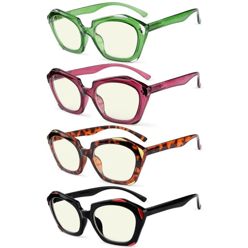 eyekeeper.com 4 Pack Polygon Blue Light Filter Reading Glasses UV2129 Eyeglasses White Smoke 4 Pairs Mix / without magnification,4 Pairs Mix / +0.50,4 Pairs Mix / +0.75,4 Pairs Mix / +1.00,4 Pairs Mix / +1.25,4 Pairs Mix / +1.50,4 Pairs Mix / +1.75,4 Pairs Mix / +2.00,4 Pairs Mix / +2.25,4 Pairs Mix / +2.50,4 Pairs Mix / +3.00,4 Pairs Mix / +3.50