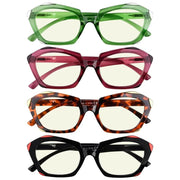 eyekeeper.com 4 Pack Polygon Blue Light Filter Reading Glasses UV2129 Eyeglasses White Smoke 4 Pairs Mix / without magnification,4 Pairs Mix / +0.50,4 Pairs Mix / +0.75,4 Pairs Mix / +1.00,4 Pairs Mix / +1.25,4 Pairs Mix / +1.50,4 Pairs Mix / +1.75,4 Pairs Mix / +2.00,4 Pairs Mix / +2.25,4 Pairs Mix / +2.50,4 Pairs Mix / +3.00,4 Pairs Mix / +3.50