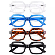 eyekeeper.com 4 Pack Polygon Trendy Bifocal Reading Glasses Polygonal Readers BR2130 Eyeglasses White Smoke 4 Pairs Mix / +1.00,4 Pairs Mix / +1.50,4 Pairs Mix / +2.00,4 Pairs Mix / +2.50,4 Pairs Mix / +3.00,4 Pairs Mix / +3.50