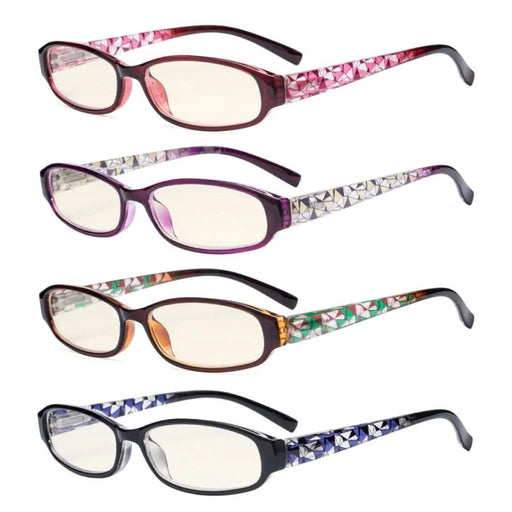 eyekeeper.com 4 Pack Print Blue Light Filter Reading Glasses UVR9104T Eyeglasses White Smoke 4 Pairs Mix / without magnification,4 Pairs Mix / +0.50,4 Pairs Mix / +0.75,4 Pairs Mix / +1.00,4 Pairs Mix / +1.25,4 Pairs Mix / +1.50,4 Pairs Mix / +1.75,4 Pairs Mix / +2.00,4 Pairs Mix / +2.25,4 Pairs Mix / +2.50,4 Pairs Mix / +3.00