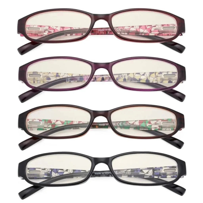 eyekeeper.com 4 Pack Print Blue Light Filter Reading Glasses UVR9104T Eyeglasses White Smoke 4 Pairs Mix / without magnification,4 Pairs Mix / +0.50,4 Pairs Mix / +0.75,4 Pairs Mix / +1.00,4 Pairs Mix / +1.25,4 Pairs Mix / +1.50,4 Pairs Mix / +1.75,4 Pairs Mix / +2.00,4 Pairs Mix / +2.25,4 Pairs Mix / +2.50,4 Pairs Mix / +3.00