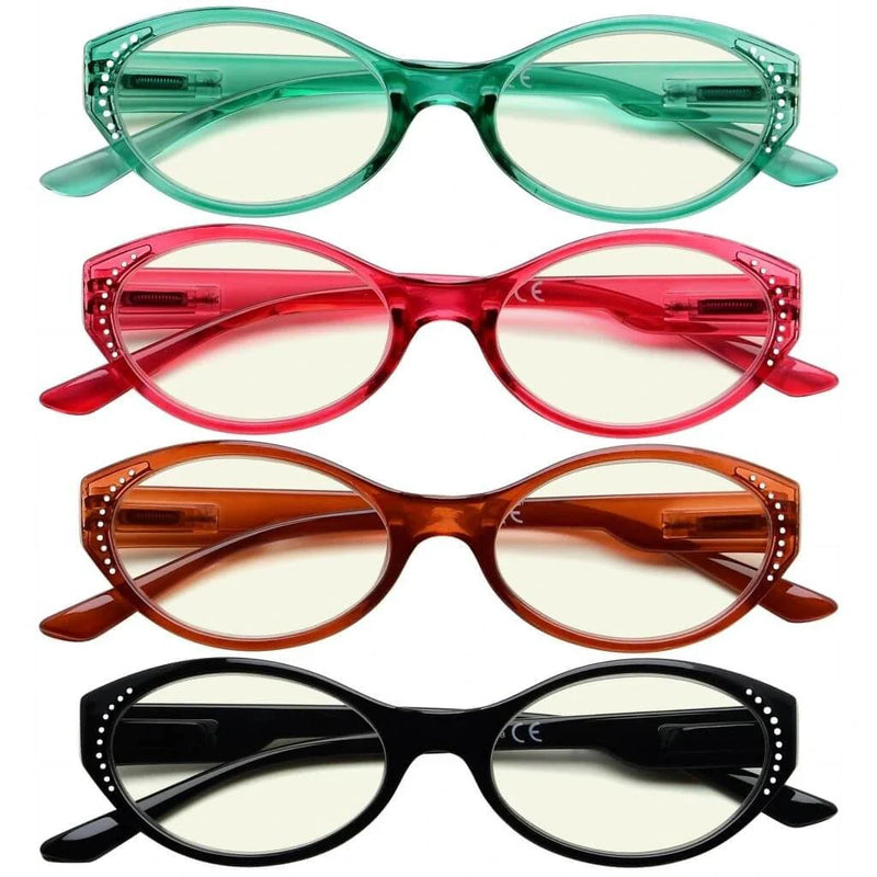 eyekeeper.com 4 Pack Reading Glasses Blue Light Filter UVR2036 Eyeglasses White Smoke 4 Pairs Mix / without magnification,4 Pairs Mix / +0.50,4 Pairs Mix / +0.75,4 Pairs Mix / +1.00,4 Pairs Mix / +1.25,4 Pairs Mix / +1.50,4 Pairs Mix / +1.75,4 Pairs Mix / +2.00,4 Pairs Mix / +2.50,4 Pairs Mix / +3.00