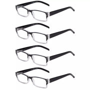 eyekeeper.com 4 Pack Reading Glasses R012 Eyeglasses White Smoke Black Clear-4pcs / +0.50,Black Clear-4pcs / +0.75,Black Clear-4pcs / +1.00,Black Clear-4pcs / +1.25