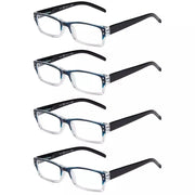 eyekeeper.com 4 Pack Reading Glasses R012 Eyeglasses White Smoke Blue Clear-4pcs / +0.50,Blue Clear-4pcs / +0.75,Blue Clear-4pcs / +1.00,Blue Clear-4pcs / +1.50,Blue Clear-4pcs / +3.00,Blue Clear-4pcs / +3.50