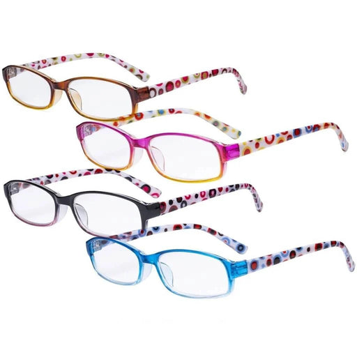 eyekeeper.com 4 Pack Reading Glasses with Cute Polka Dots Temples R908PC Eyeglasses White Smoke 4 Pairs Mix / +0.50,4 Pairs Mix / +0.75,4 Pairs Mix / +1.00,4 Pairs Mix / +1.25,4 Pairs Mix / +1.50,4 Pairs Mix / +1.75,4 Pairs Mix / +2.00,4 Pairs Mix / +2.25,4 Pairs Mix / +2.50,4 Pairs Mix / +3.00,4 Pairs Mix / +3.50,4 Pairs Mix / +4.00