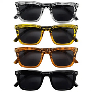 eyekeeper.com 4 Pack Rectangle Bifocal Reading Sunglasses SBR2109 Sunglasses White Smoke 4 Pairs Mix / +1.00,4 Pairs Mix / +1.50,4 Pairs Mix / +2.00,4 Pairs Mix / +2.50,4 Pairs Mix / +3.00