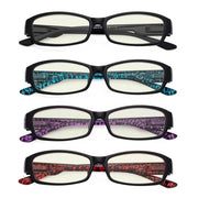 eyekeeper.com 4 Pack Rectangle Blue Light Filter Readers UVR9105 Eyeglasses White Smoke 4 Pairs Mix / without magnification,4 Pairs Mix / +0.50,4 Pairs Mix / +0.75,4 Pairs Mix / +1.00,4 Pairs Mix / +1.25,4 Pairs Mix / +1.50,4 Pairs Mix / +1.75,4 Pairs Mix / +2.00,4 Pairs Mix / +2.50,4 Pairs Mix / +3.00