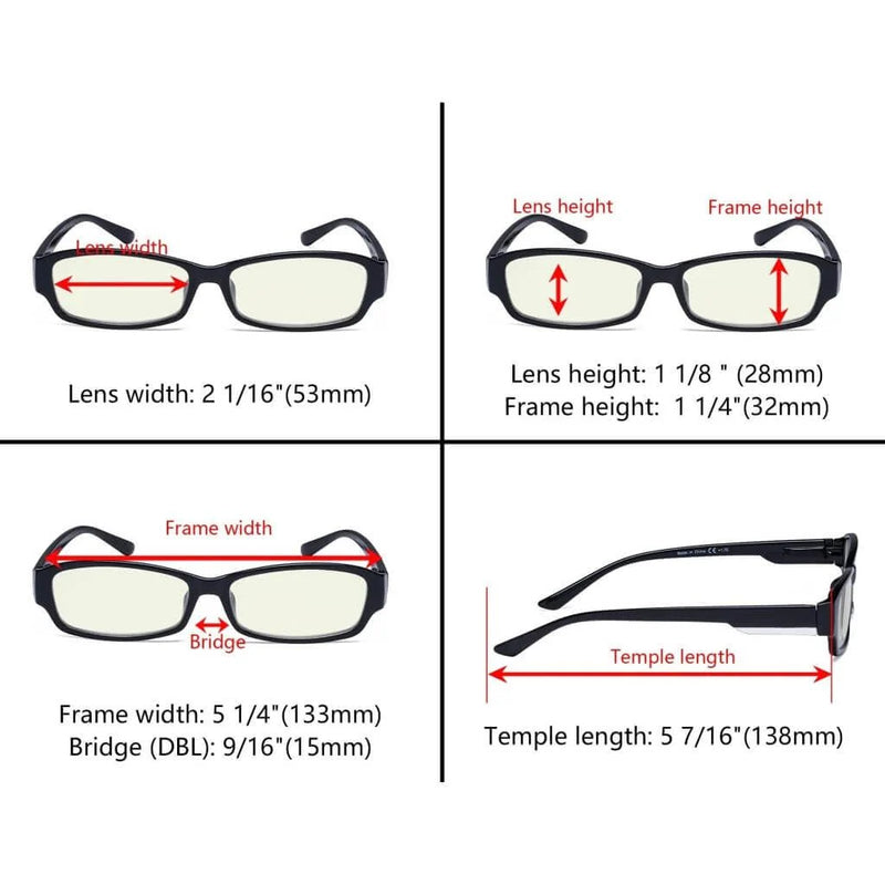 eyekeeper.com 4 Pack Rectangle Blue Light Filter Readers UVR9105 Eyeglasses White Smoke 4 Pairs Mix / without magnification,4 Pairs Mix / +0.50,4 Pairs Mix / +0.75,4 Pairs Mix / +1.00,4 Pairs Mix / +1.25,4 Pairs Mix / +1.50,4 Pairs Mix / +1.75,4 Pairs Mix / +2.00,4 Pairs Mix / +2.50,4 Pairs Mix / +3.00