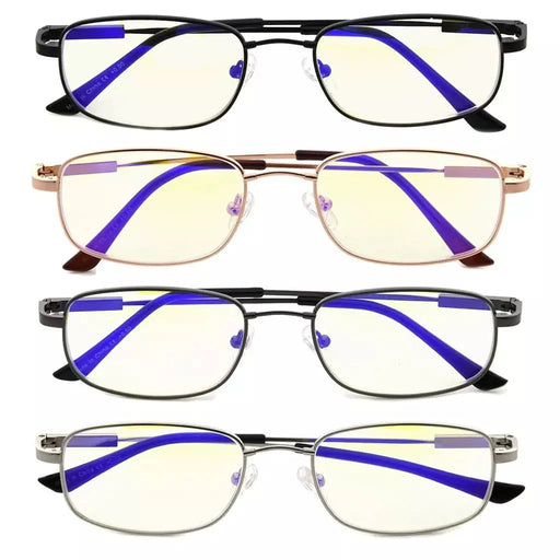 eyekeeper.com 4 Pack Rectangle Blue Light Filter Reading Glasses CG1703 Eyeglasses White Smoke 4 Pairs Mix / +0.75,4 Pairs Mix / +1.00,4 Pairs Mix / +1.50,4 Pairs Mix / +1.75
