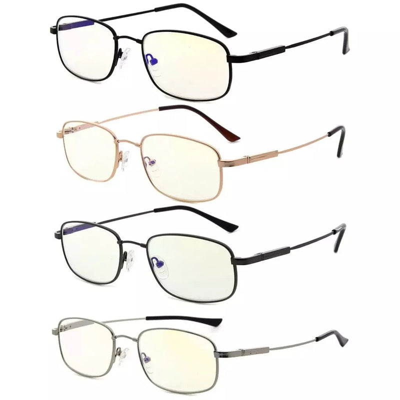 eyekeeper.com 4 Pack Rectangle Blue Light Filter Reading Glasses CG1703 Eyeglasses White Smoke 4 Pairs Mix / +0.75,4 Pairs Mix / +1.00,4 Pairs Mix / +1.50,4 Pairs Mix / +1.75