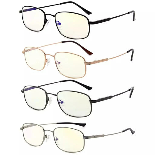 eyekeeper.com 4 Pack Rectangle Blue Light Filter Reading Glasses CG1703 Eyeglasses White Smoke 4 Pairs Mix / +0.75,4 Pairs Mix / +1.00,4 Pairs Mix / +1.50,4 Pairs Mix / +1.75