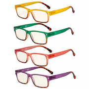 eyekeeper.com 4 Pack Rectangle Blue Light Filter Reading Glasses UVR108D Eyeglasses White Smoke 4 Pairs Mix / +0.50,4 Pairs Mix / +0.75,4 Pairs Mix / +1.00,4 Pairs Mix / +1.50,4 Pairs Mix / +2.00,4 Pairs Mix / +2.50,4 Pairs Mix / +3.00