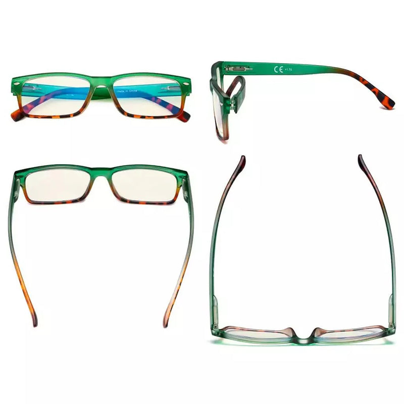 eyekeeper.com 4 Pack Rectangle Blue Light Filter Reading Glasses UVR108D Eyeglasses White Smoke 4 Pairs Mix / +0.50,4 Pairs Mix / +0.75,4 Pairs Mix / +1.00,4 Pairs Mix / +1.50,4 Pairs Mix / +2.00,4 Pairs Mix / +2.50,4 Pairs Mix / +3.00