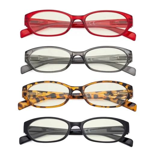 eyekeeper.com 4 Pack Rectangle Blue Light Filter Reading Glasses UVR9101 Eyeglasses White Smoke 4 Pairs Mix / without magnification,4 Pairs Mix / +0.50,4 Pairs Mix / +0.75,4 Pairs Mix / +1.00,4 Pairs Mix / +1.25,4 Pairs Mix / +1.50,4 Pairs Mix / +1.75,4 Pairs Mix / +2.00,4 Pairs Mix / +2.50,4 Pairs Mix / +3.00