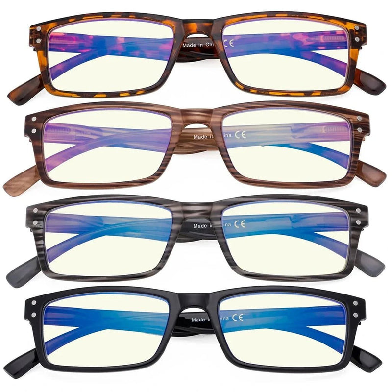 eyekeeper.com 4 Pack Rectangle Chic Blue Light Filter Eyeglasses UVR057 Eyeglasses White Smoke 4 Pairs Mix / without magnification,4 Pairs Mix / +0.50,4 Pairs Mix / +0.75,4 Pairs Mix / +1.00,4 Pairs Mix / +1.25,4 Pairs Mix / +1.50,4 Pairs Mix / +2.00,4 Pairs Mix / +2.25,4 Pairs Mix / +2.50,4 Pairs Mix / +2.75,4 Pairs Mix / +3.00,4 Pairs Mix / +3.50