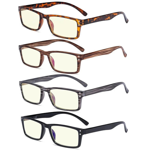 eyekeeper.com 4 Pack Rectangle Chic Blue Light Filter Eyeglasses UVR057 Eyeglasses White Smoke 4 Pairs Mix / without magnification,4 Pairs Mix / +0.50,4 Pairs Mix / +0.75,4 Pairs Mix / +1.00,4 Pairs Mix / +1.25,4 Pairs Mix / +1.50,4 Pairs Mix / +2.00,4 Pairs Mix / +2.25,4 Pairs Mix / +2.50,4 Pairs Mix / +2.75,4 Pairs Mix / +3.00,4 Pairs Mix / +3.50