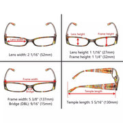 eyekeeper.com 4 Pack Rectangle Fashion Pattern Arms Reading Glasses R040G Eyeglasses White Smoke 4 Pairs Mix / +0.50,4 Pairs Mix / +0.75,4 Pairs Mix / +1.00,4 Pairs Mix / +1.25,4 Pairs Mix / +1.50,4 Pairs Mix / +1.75,4 Pairs Mix / +2.00,4 Pairs Mix / +2.25,4 Pairs Mix / +2.50,4 Pairs Mix / +2.75,4 Pairs Mix / +3.00,4 Pairs Mix / +3.50,4 Pairs Mix / +