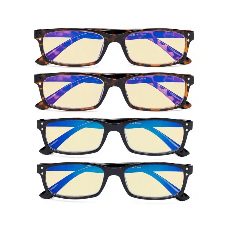 eyekeeper.com 4 Pack Retro Blue Light Blocking Reading Glasses TM103 Eyeglasses White Smoke 2Black-2Tortoise / without magnification,2Black-2Tortoise / +0.50,2Black-2Tortoise / +0.75,2Black-2Tortoise / +1.00,2Black-2Tortoise / +1.25,2Black-2Tortoise / +2.50