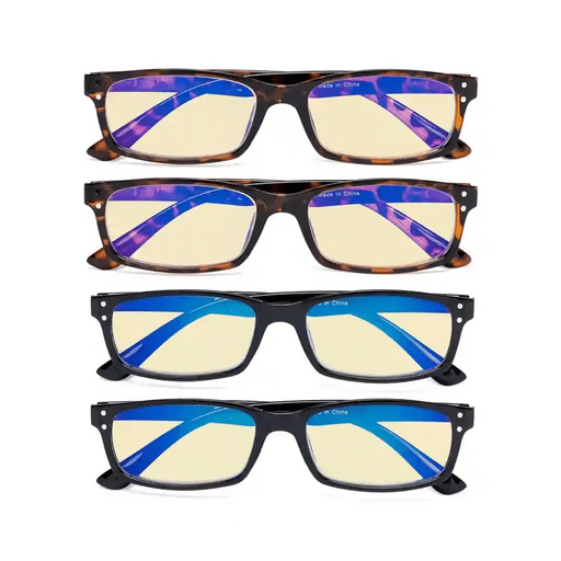 eyekeeper.com 4 Pack Retro Blue Light Blocking Reading Glasses TM103 Eyeglasses White Smoke 2Black-2Tortoise / without magnification,2Black-2Tortoise / +0.50,2Black-2Tortoise / +0.75,2Black-2Tortoise / +1.00,2Black-2Tortoise / +1.25,2Black-2Tortoise / +2.50