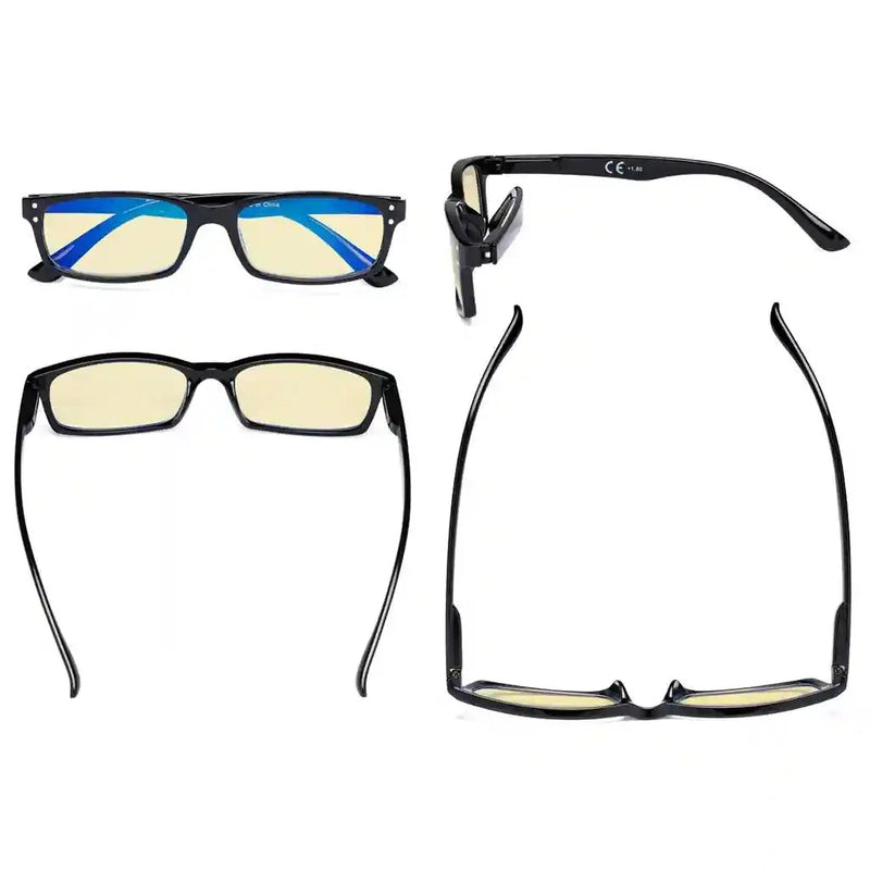 eyekeeper.com 4 Pack Retro Blue Light Blocking Reading Glasses TM103 Eyeglasses White Smoke 2Black-2Tortoise / without magnification,2Black-2Tortoise / +0.50,2Black-2Tortoise / +0.75,2Black-2Tortoise / +1.00,2Black-2Tortoise / +1.25,2Black-2Tortoise / +2.50