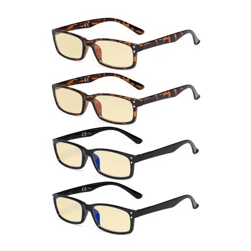 eyekeeper.com 4 Pack Retro Blue Light Blocking Reading Glasses TM103 Eyeglasses White Smoke 2Black-2Tortoise / without magnification,2Black-2Tortoise / +0.50,2Black-2Tortoise / +0.75,2Black-2Tortoise / +1.00,2Black-2Tortoise / +1.25,2Black-2Tortoise / +2.50
