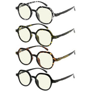 eyekeeper.com 4 Pack Retro Blue Light Filter Reading Glasses UV2008 Eyeglasses White Smoke 4 Pairs Mix / without magnification,4 Pairs Mix / +0.50,4 Pairs Mix / +0.75,4 Pairs Mix / +1.00,4 Pairs Mix / +1.25,4 Pairs Mix / +1.50,4 Pairs Mix / +1.75,4 Pairs Mix / +2.00,4 Pairs Mix / +3.00