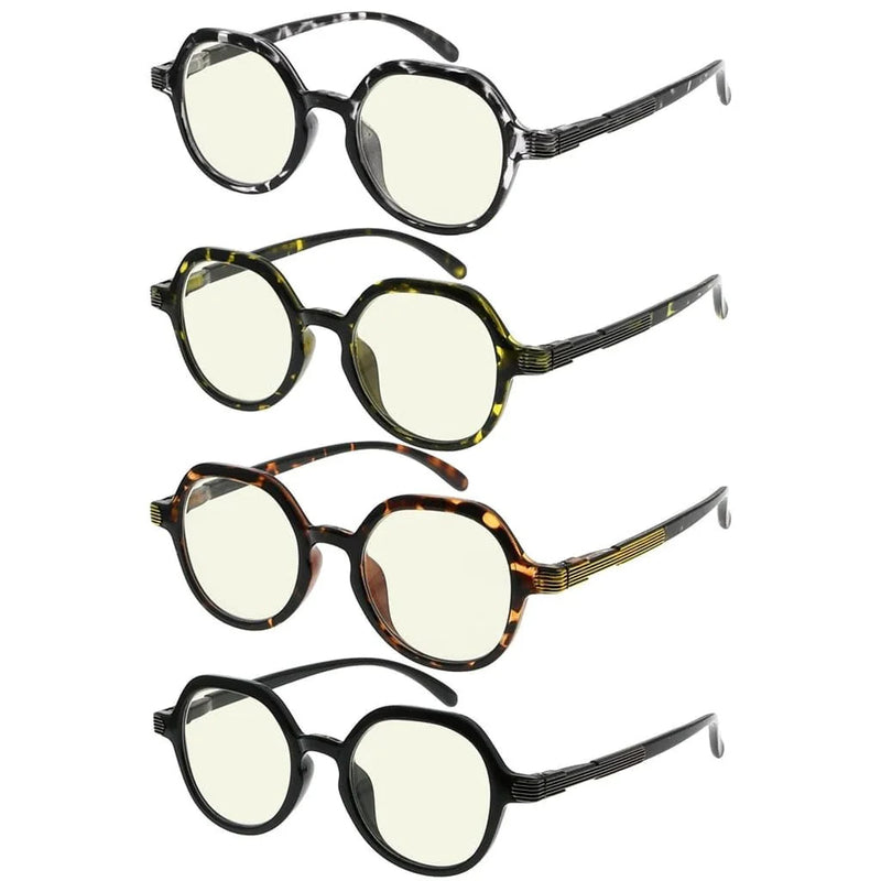 eyekeeper.com 4 Pack Retro Blue Light Filter Reading Glasses UV2008 Eyeglasses White Smoke 4 Pairs Mix / without magnification,4 Pairs Mix / +0.50,4 Pairs Mix / +0.75,4 Pairs Mix / +1.00,4 Pairs Mix / +1.25,4 Pairs Mix / +1.50,4 Pairs Mix / +1.75,4 Pairs Mix / +2.00,4 Pairs Mix / +3.00