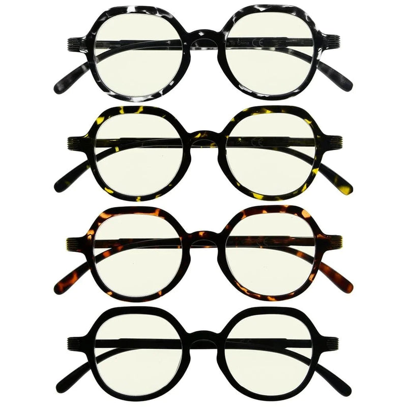 eyekeeper.com 4 Pack Retro Blue Light Filter Reading Glasses UV2008 Eyeglasses White Smoke 4 Pairs Mix / without magnification,4 Pairs Mix / +0.50,4 Pairs Mix / +0.75,4 Pairs Mix / +1.00,4 Pairs Mix / +1.25,4 Pairs Mix / +1.50,4 Pairs Mix / +1.75,4 Pairs Mix / +2.00,4 Pairs Mix / +3.00