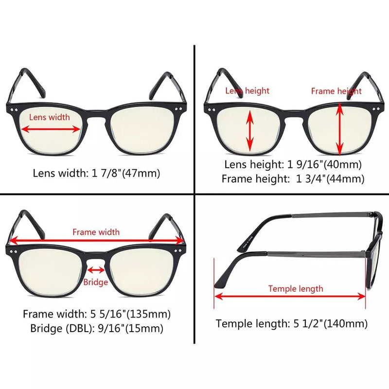 eyekeeper.com 4 Pack Retro Blue Light Filter Reading Glasses UVRJ003 Eyeglasses White Smoke 4 Pairs Mix / +0.50,4 Pairs Mix / +0.75,4 Pairs Mix / +1.00,4 Pairs Mix / +1.25,4 Pairs Mix / +1.50,4 Pairs Mix / +1.75,4 Pairs Mix / +2.00,4 Pairs Mix / +2.25,4 Pairs Mix / +2.50,4 Pairs Mix / +2.75,4 Pairs Mix / +3.00