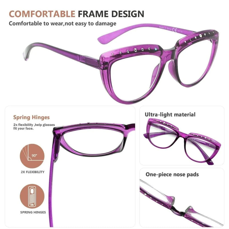 eyekeeper.com 4 Pack Rhinestone Half Moon Reading Glasses R2018 Eyeglasses White Smoke 4 Pairs Mix / without magnification,4 Pairs Mix / +0.50,4 Pairs Mix / +0.75,4 Pairs Mix / +1.00,4 Pairs Mix / +1.25,4 Pairs Mix / +1.50,4 Pairs Mix / +1.75,4 Pairs Mix / +2.00,4 Pairs Mix / +2.25,4 Pairs Mix / +2.50,4 Pairs Mix / +2.75,4 Pairs Mix / +3.00