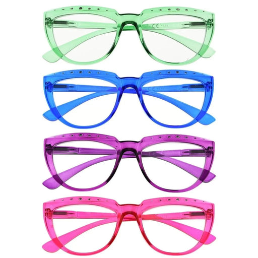 eyekeeper.com 4 Pack Rhinestone Half Moon Reading Glasses R2018 Eyeglasses White Smoke 4 Pairs Mix / without magnification,4 Pairs Mix / +0.50,4 Pairs Mix / +0.75,4 Pairs Mix / +1.00,4 Pairs Mix / +1.25,4 Pairs Mix / +1.50,4 Pairs Mix / +1.75,4 Pairs Mix / +2.00,4 Pairs Mix / +2.25,4 Pairs Mix / +2.50,4 Pairs Mix / +2.75,4 Pairs Mix / +3.00