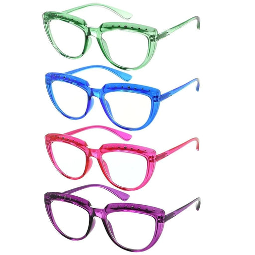 eyekeeper.com 4 Pack Rhinestone Half Moon Reading Glasses R2018 Eyeglasses White Smoke 4 Pairs Mix / without magnification,4 Pairs Mix / +0.50,4 Pairs Mix / +0.75,4 Pairs Mix / +1.00,4 Pairs Mix / +1.25,4 Pairs Mix / +1.50,4 Pairs Mix / +1.75,4 Pairs Mix / +2.00,4 Pairs Mix / +2.25,4 Pairs Mix / +2.50,4 Pairs Mix / +2.75,4 Pairs Mix / +3.00