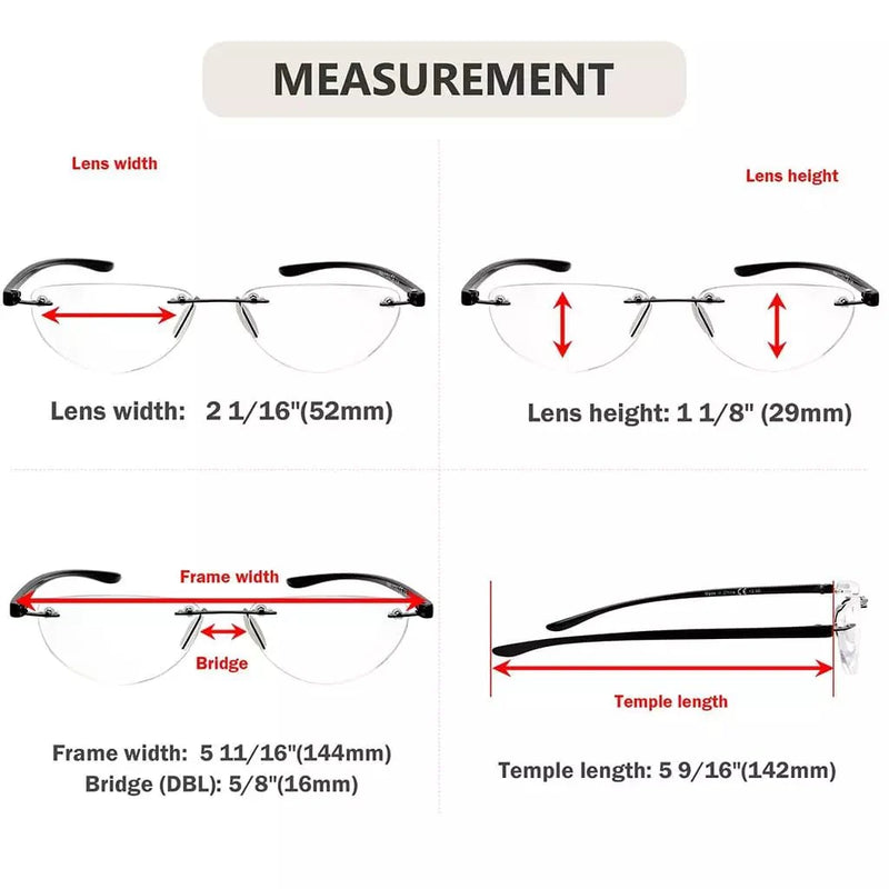 eyekeeper.com 4 Pack Rimless Reading Glasses Half Moon Readers R2202 Eyeglasses White Smoke 4 Pairs Mix / +0.50,4 Pairs Mix / +0.75,4 Pairs Mix / +1.00,4 Pairs Mix / +1.25,4 Pairs Mix / +1.50,4 Pairs Mix / +1.75,4 Pairs Mix / +2.00,4 Pairs Mix / +2.25,4 Pairs Mix / +2.50,4 Pairs Mix / +2.75,4 Pairs Mix / +3.00,4 Pairs Mix / +3.25,4 Pairs Mix / +