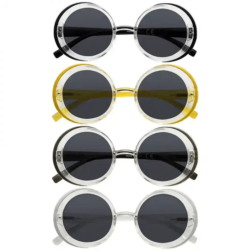 eyekeeper.com 4 Pack Round Bifocal Reading Sunglasses SBR2005N Sunglasses White Smoke 4 Pairs Mix / +1.00,4 Pairs Mix / +1.50,4 Pairs Mix / +1.75,4 Pairs Mix / +2.00,4 Pairs Mix / +2.50,4 Pairs Mix / +3.00