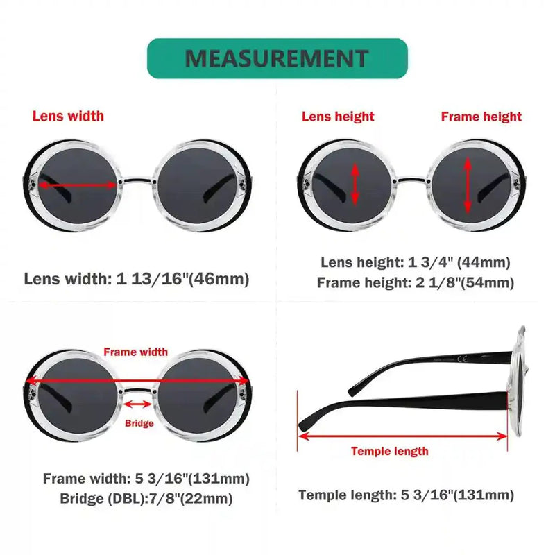 eyekeeper.com 4 Pack Round Bifocal Reading Sunglasses SBR2005N Sunglasses White Smoke 4 Pairs Mix / +1.00,4 Pairs Mix / +1.50,4 Pairs Mix / +1.75,4 Pairs Mix / +2.00,4 Pairs Mix / +2.50,4 Pairs Mix / +3.00