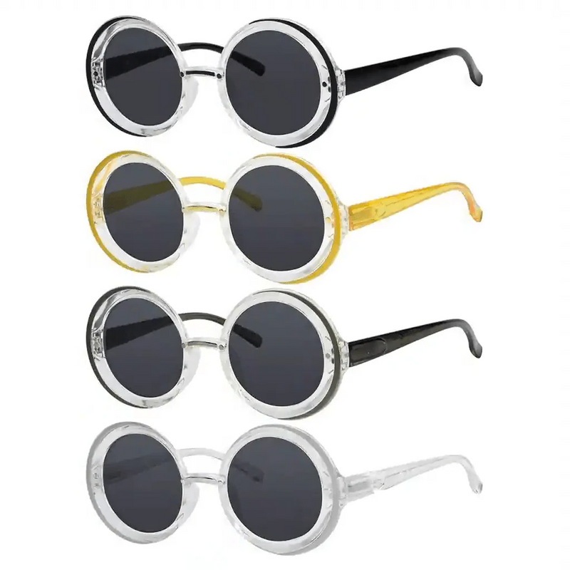 eyekeeper.com 4 Pack Round Bifocal Reading Sunglasses SBR2005N Sunglasses White Smoke 4 Pairs Mix / +1.00,4 Pairs Mix / +1.50,4 Pairs Mix / +1.75,4 Pairs Mix / +2.00,4 Pairs Mix / +2.50,4 Pairs Mix / +3.00