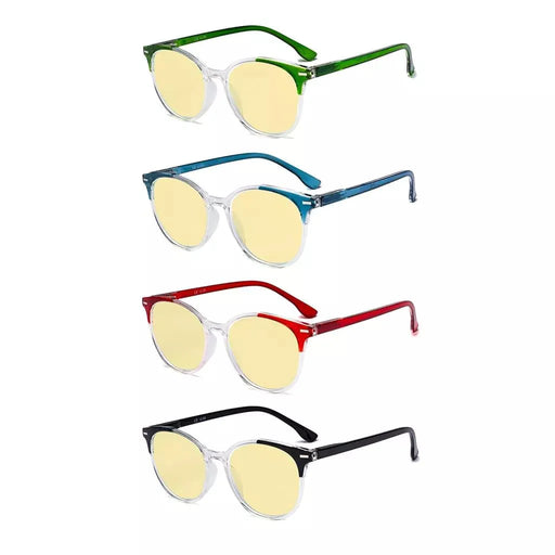 eyekeeper.com 4 Pack Round Blue Light Blocking Reading Glasses TM9002C Eyeglasses White Smoke 4 Pairs Mix / without magnification,4 Pairs Mix / +0.50,4 Pairs Mix / +0.75,4 Pairs Mix / +1.00,4 Pairs Mix / +1.25,4 Pairs Mix / +1.50,4 Pairs Mix / +1.75,4 Pairs Mix / +2.00,4 Pairs Mix / +2.50,4 Pairs Mix / +3.00