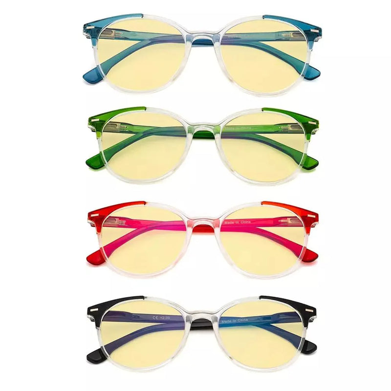 eyekeeper.com 4 Pack Round Blue Light Blocking Reading Glasses TM9002C Eyeglasses White Smoke 4 Pairs Mix / without magnification,4 Pairs Mix / +0.50,4 Pairs Mix / +0.75,4 Pairs Mix / +1.00,4 Pairs Mix / +1.25,4 Pairs Mix / +1.50,4 Pairs Mix / +1.75,4 Pairs Mix / +2.00,4 Pairs Mix / +2.50,4 Pairs Mix / +3.00
