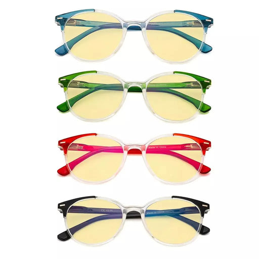 eyekeeper.com 4 Pack Round Blue Light Blocking Reading Glasses TM9002C Eyeglasses White Smoke 4 Pairs Mix / without magnification,4 Pairs Mix / +0.50,4 Pairs Mix / +0.75,4 Pairs Mix / +1.00,4 Pairs Mix / +1.25,4 Pairs Mix / +1.50,4 Pairs Mix / +1.75,4 Pairs Mix / +2.00,4 Pairs Mix / +2.50,4 Pairs Mix / +3.00