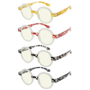 eyekeeper.com 4 Pack Round Blue Light Filter Reading Glasses UVR2007Z Eyeglasses White Smoke 4 Pairs Mix / without magnification,4 Pairs Mix / +0.50,4 Pairs Mix / +0.75,4 Pairs Mix / +1.00,4 Pairs Mix / +1.25,4 Pairs Mix / +1.50,4 Pairs Mix / +1.75,4 Pairs Mix / +2.00,4 Pairs Mix / +2.50,4 Pairs Mix / +3.00