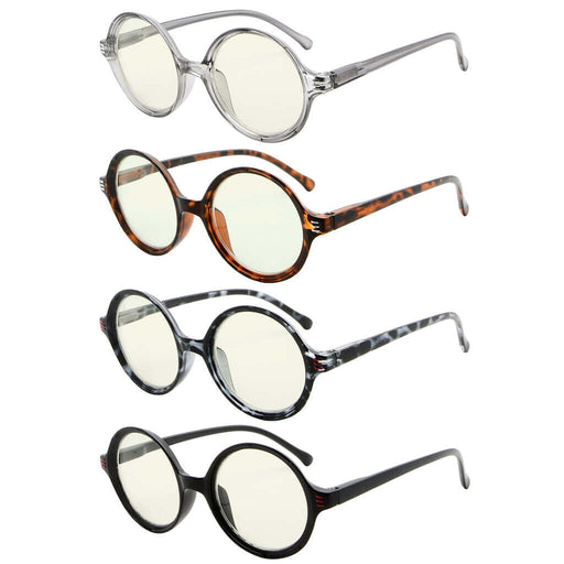 eyekeeper.com 4 Pack Round Blue Light Filter Reading Glasses UVR2025 Eyeglasses White Smoke 4 Pairs Mix / without magnification,4 Pairs Mix / +0.50,4 Pairs Mix / +0.75,4 Pairs Mix / +1.00,4 Pairs Mix / +1.25,4 Pairs Mix / +1.50,4 Pairs Mix / +1.75,4 Pairs Mix / +2.00,4 Pairs Mix / +2.50,4 Pairs Mix / +3.00