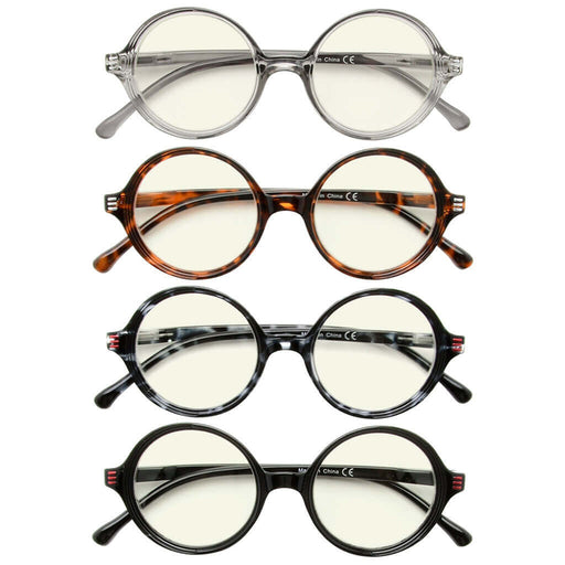 eyekeeper.com 4 Pack Round Blue Light Filter Reading Glasses UVR2025 Eyeglasses White Smoke 4 Pairs Mix / without magnification,4 Pairs Mix / +0.50,4 Pairs Mix / +0.75,4 Pairs Mix / +1.00,4 Pairs Mix / +1.25,4 Pairs Mix / +1.50,4 Pairs Mix / +1.75,4 Pairs Mix / +2.00,4 Pairs Mix / +2.50,4 Pairs Mix / +3.00