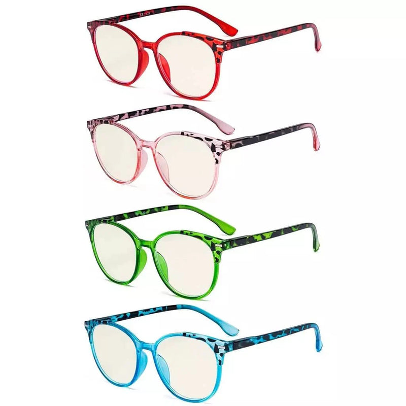 eyekeeper.com 4 Pack Round Blue Light Filter Reading Glasses UVR9002D Eyeglasses White Smoke 4 Pairs Mix / without magnification,4 Pairs Mix / +0.50,4 Pairs Mix / +0.75,4 Pairs Mix / +1.00,4 Pairs Mix / +1.25,4 Pairs Mix / +1.50,4 Pairs Mix / +1.75,4 Pairs Mix / +2.00,4 Pairs Mix / +2.50,4 Pairs Mix / +3.00