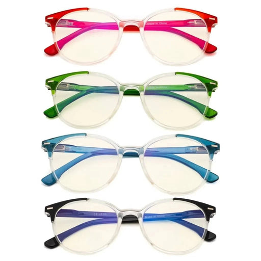 eyekeeper.com 4 Pack Round Blue Light Filterg Reading Glasses UVR9002C Eyeglasses White Smoke 4 Pairs Mix / without magnification,4 Pairs Mix / +0.50,4 Pairs Mix / +0.75,4 Pairs Mix / +1.00,4 Pairs Mix / +1.25,4 Pairs Mix / +1.50,4 Pairs Mix / +1.75,4 Pairs Mix / +2.00,4 Pairs Mix / +2.50,4 Pairs Mix / +3.00